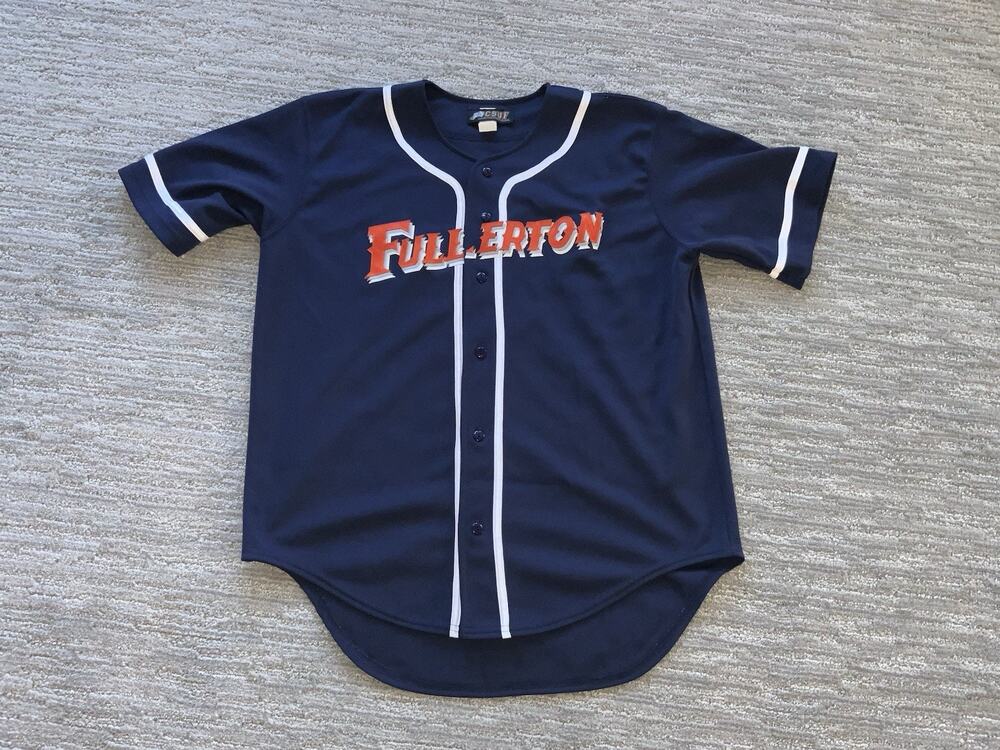 Cal State University of Fullerton Baseball Jersey Blue Blank Men's Size Large
